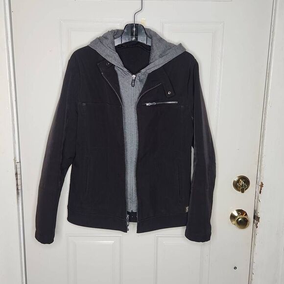 Kenneth Cole Reaction hooded knit bib soft shell jacket men's size M - Picture 1 of 3